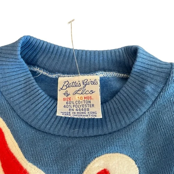 Vintage kids 18 month bow tie bunny color block sweatshirt Bette’s Girls - Picture 6 of 9